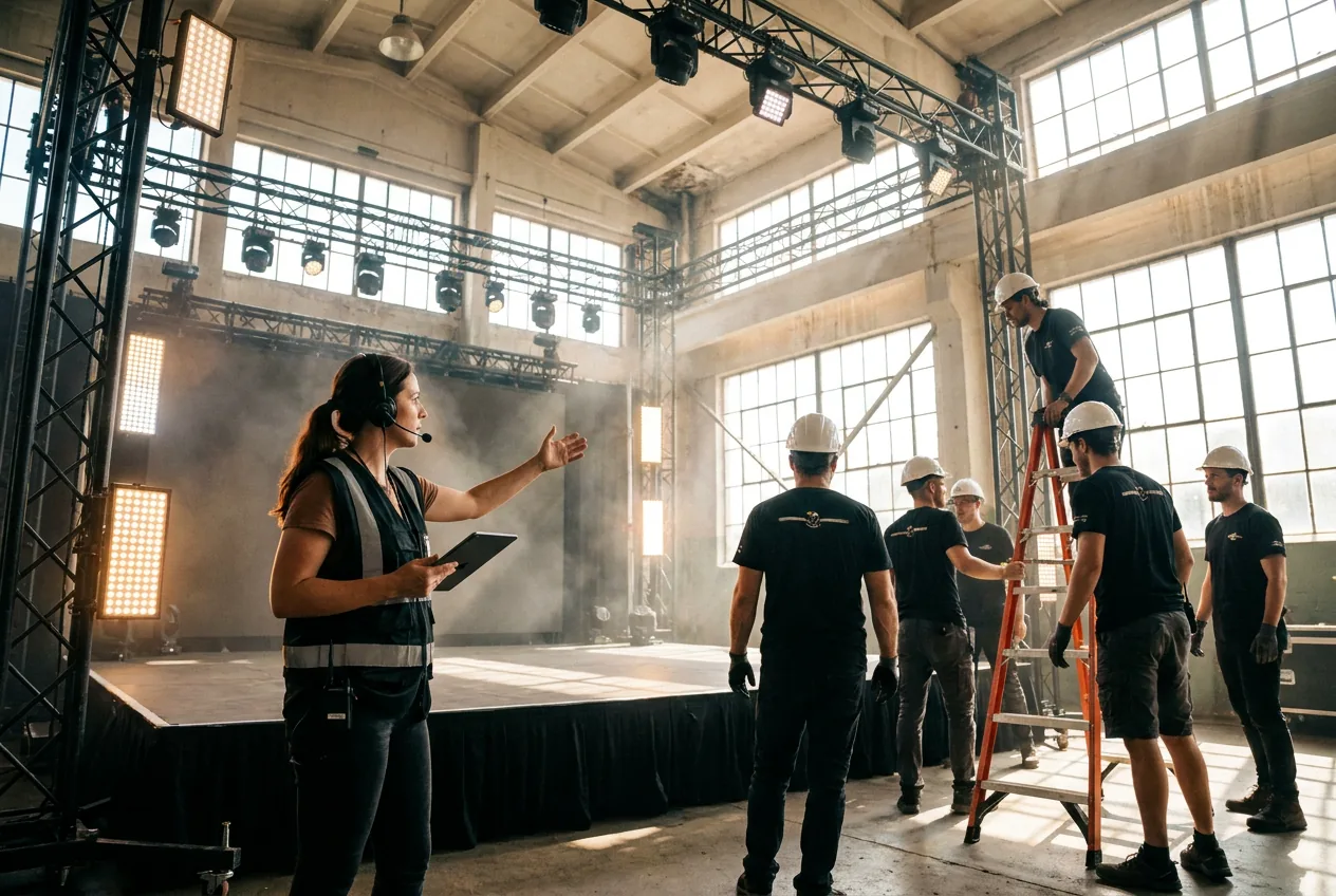Eventmanagerin dirigiert das Team