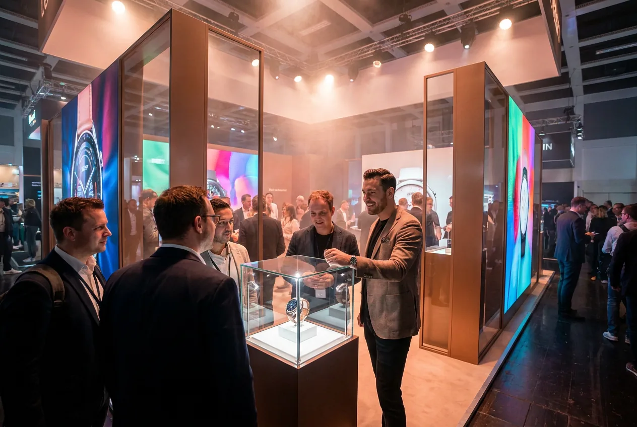 Premium-Messestand mit Exponaten